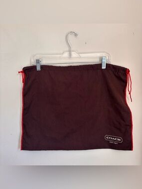 Coach Brown Dust Bag with Red Trim